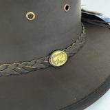 Hazy Blue Melbourne Australian Style Waterproof Bute Leather Hat Brown - Just $29.99! Shop now at Warwickshire Clothing. Free Dellivery.