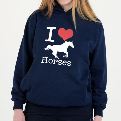 Hazy Blue Womens Pullover Hoodie - Horses - Just £17.99! Shop now at Warwickshire Clothing. 