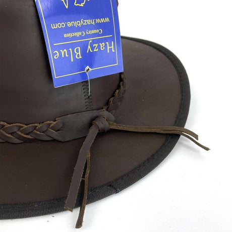 Hazy Blue Melbourne Australian Style Waterproof Bute Leather Hat Brown - Just £29.99! Shop now at Warwickshire Clothing. 