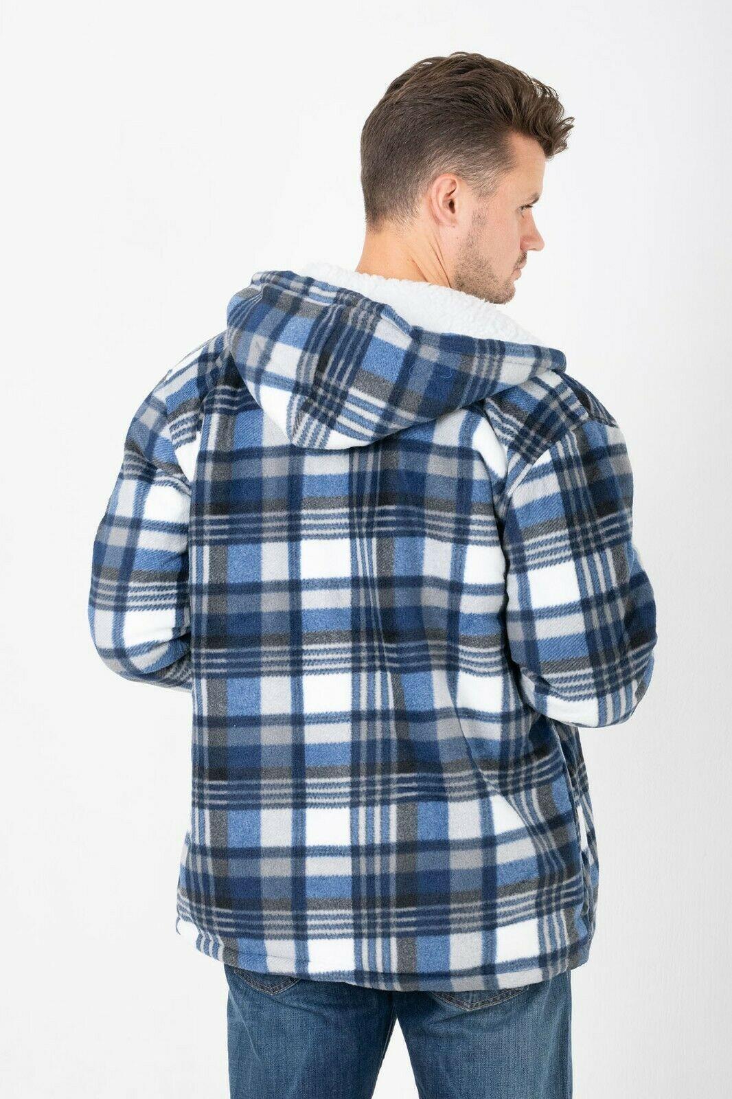 Hazy Blue Naxter Lumberjack Flannel Zip Up Hooded Jacket Warwickshire Clothing